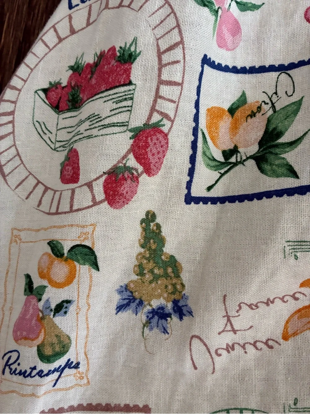 Joie Linen Midi Dress, Fruit Pattern, Summer Pretty! 🍓🍑🍇🍋 - Picture 8 of 9